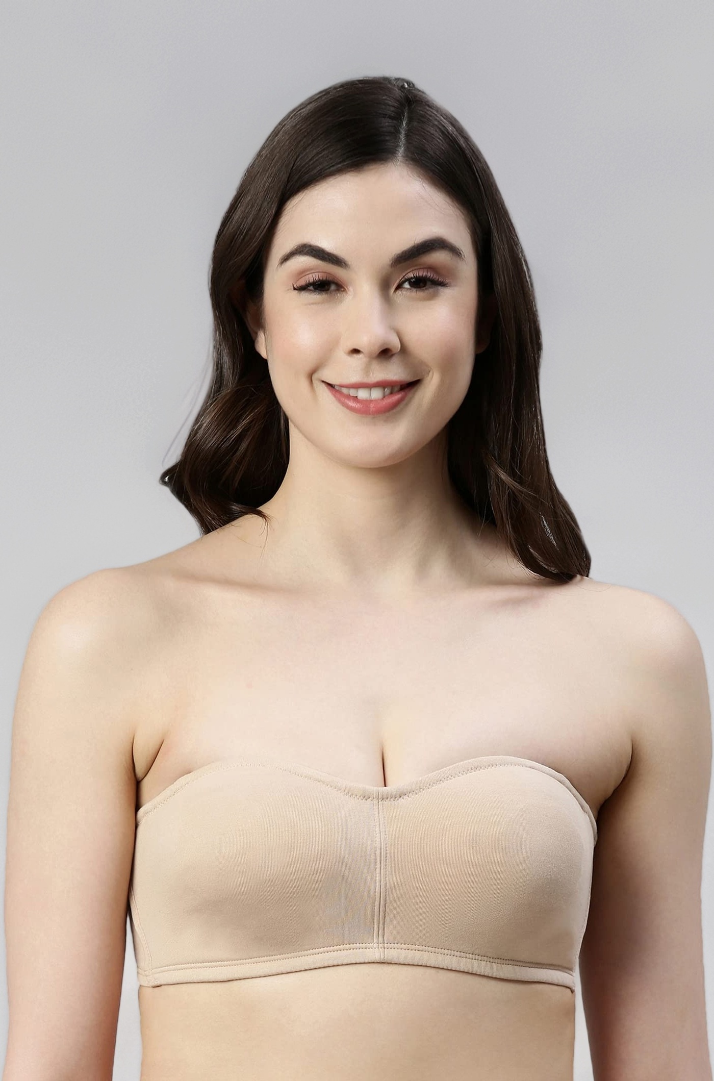 Strapless and Multiway Styling Women's Everyday Cotton Tube Bra - Perfect Shaping, Non-Padded, Wirefree, High-Coverage - A019