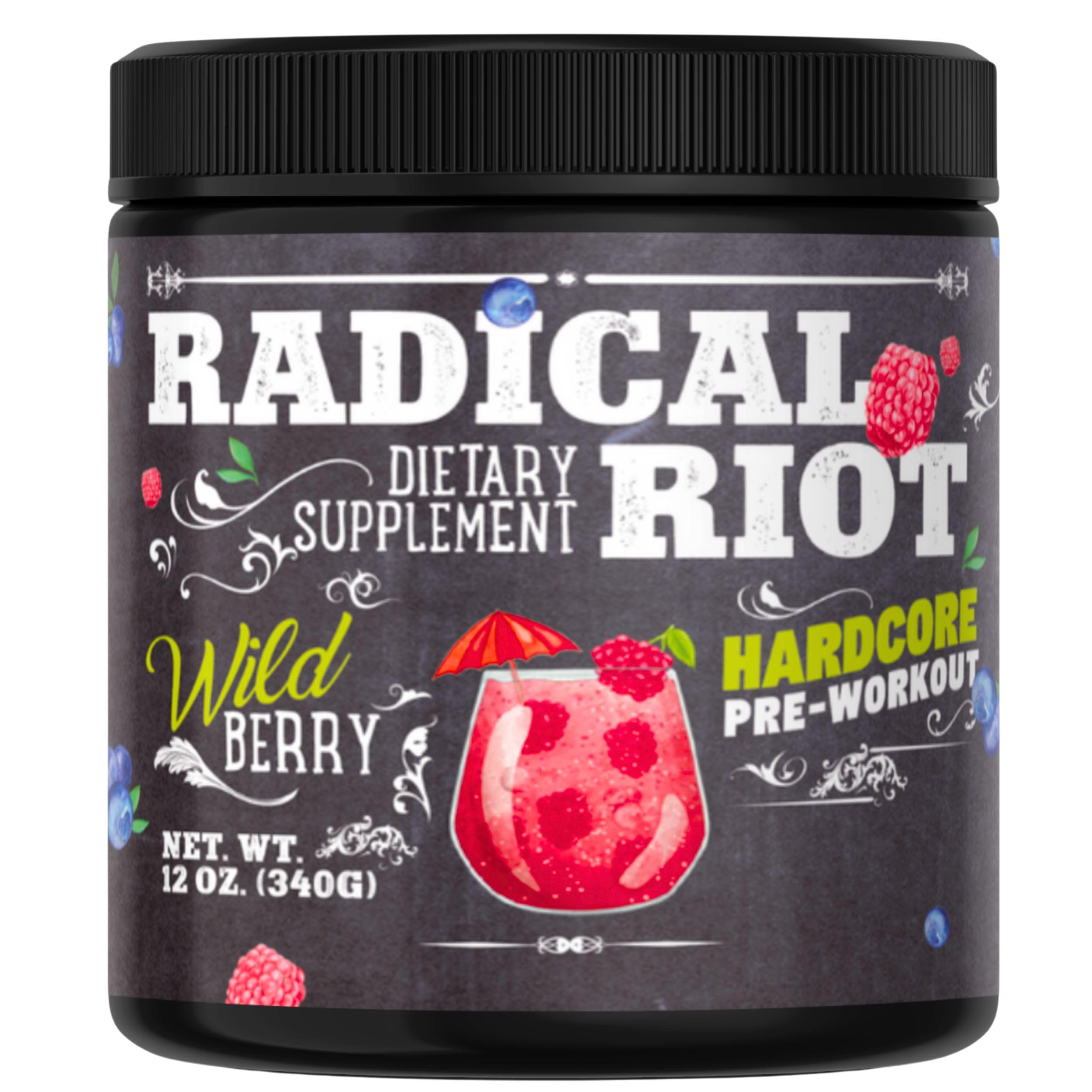 PREMIUM Pre Workout Booster [340g] - Wilde Beeren - 300 mg Koffein + Beta Alanin + L Citrullin Malat