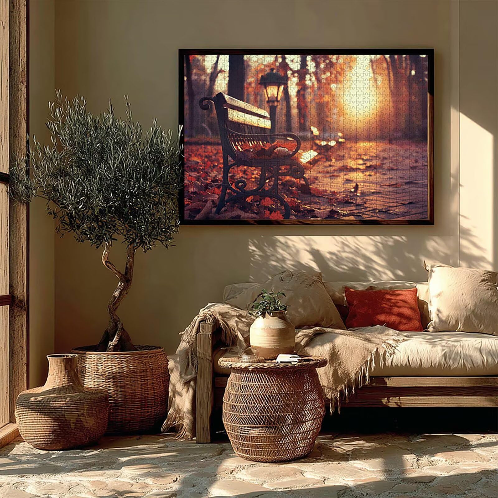 Puzzle 3000 elementów dla dorosłych o zachodzie słońca, drewniane puzzle, 122 x 81 cm, części ściśle do siebie pasują, dla mężczyzn, kobiet, starszych seniorów, relaks i odstresowanie, prezenty
