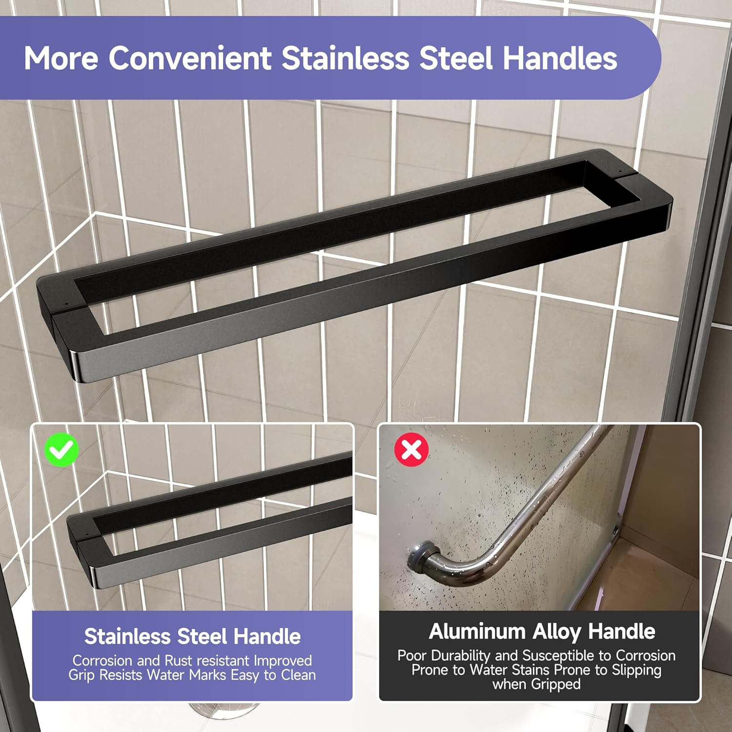 Neo-Angle Corner Shower Doors 36" D × 36" W × 72" H, Frameless Pivot Shower Door, 1/4" (6 mm) SGCC Tempered Glass with Safety Film & Nano Coating Matte Black (Shower Base Not Included)