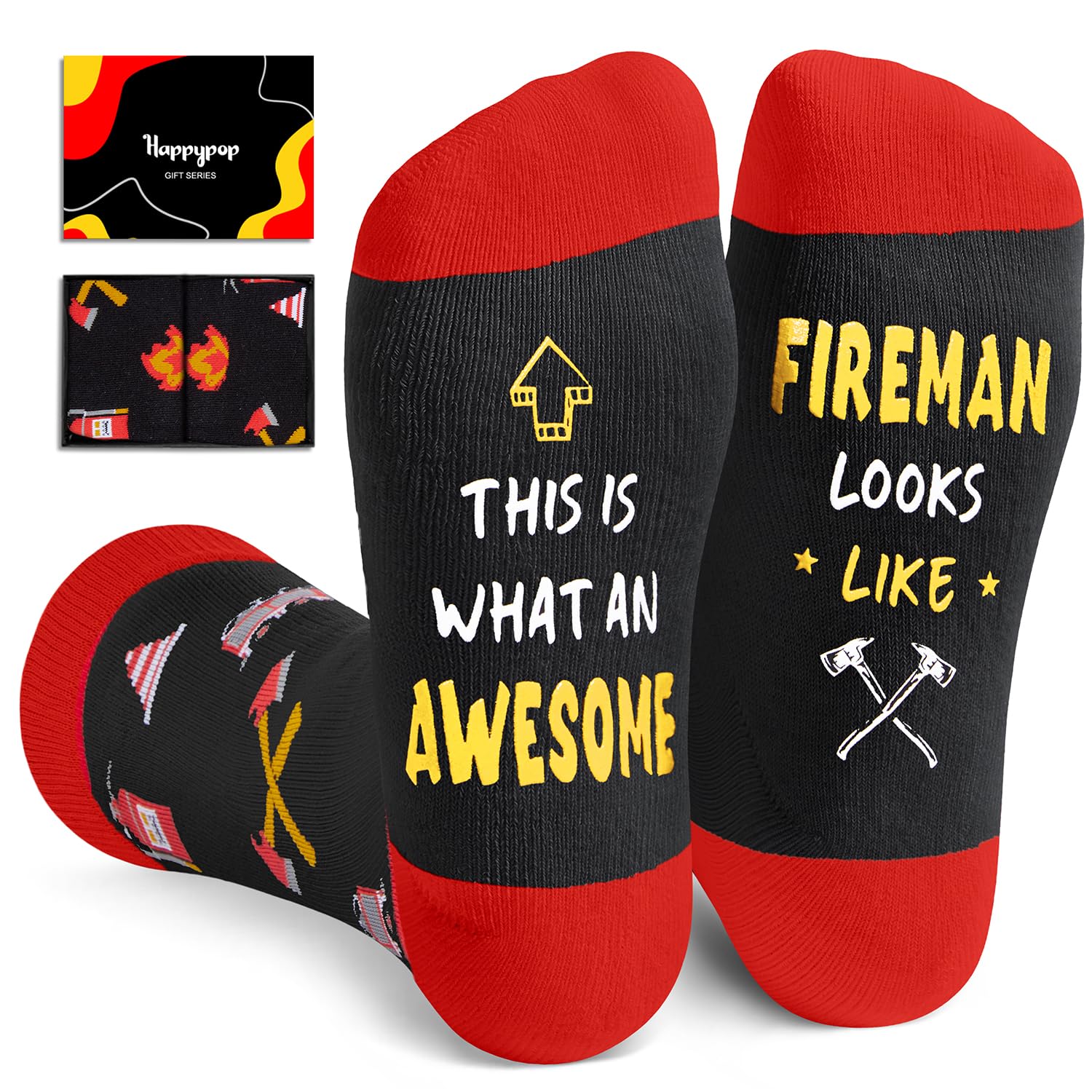 HAPPYPOP Gifts for Firefighter Cop Manager - Coach Accountant Pilot Socks, Mechanic Gifts