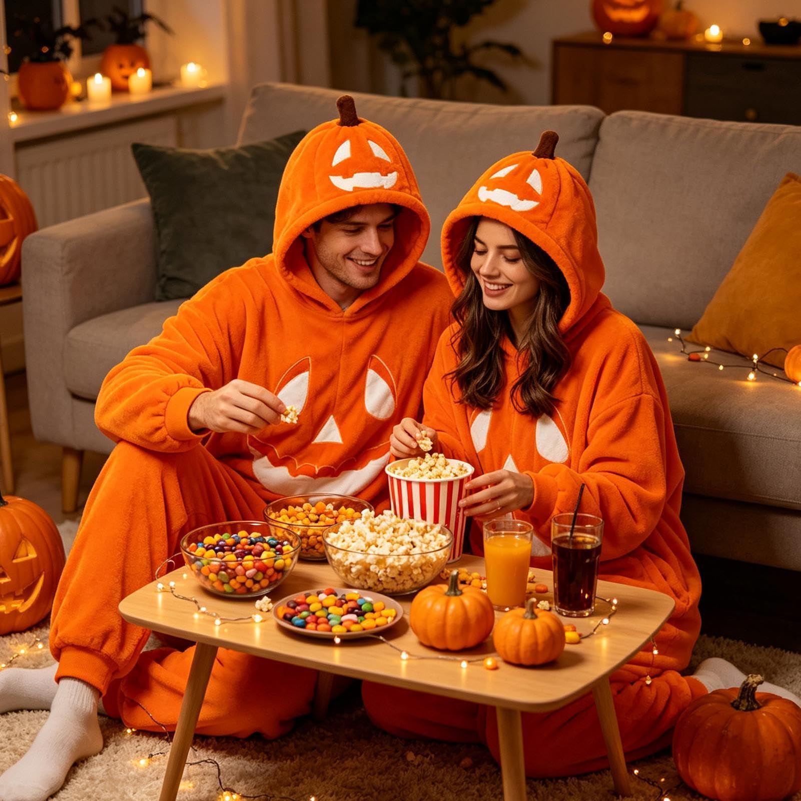 Kostium dyni na Halloween, miękki kombinezon z kapturem, oddychający strój cosplay | Wygodna lekka konstrukcja, dynia fantazyjna sukienka na imprezę koncert do domu maskaradę rodzinne święto uroczystości