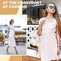 Vista 6 de PerKoop 48 bolsas de regalo transparentes con asas, bolsa de regalo de PVC transparente, bolsas de regalo reutilizables resistentes con 10 rollos