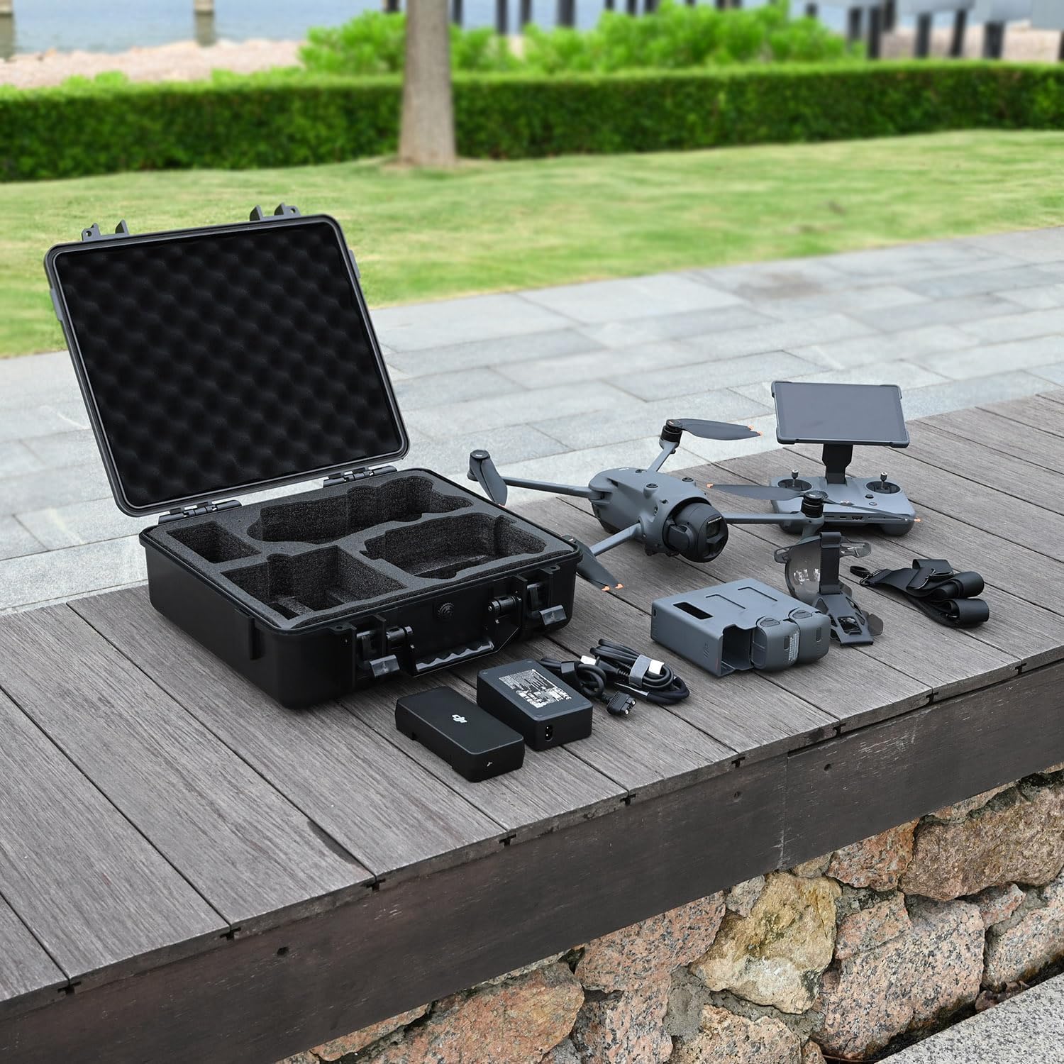 Mavic 4 Pro Waterproof Hard Carrying Case for DJI Mavic 4 Pro, Hold RC2 (RC2 Pro)+Parallel Charging Hub+ 240W Power Adapter (Mavic 4 Pro Hard Case) - Image 2