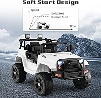 Vista 35 de OLAKIDS Camión de paseo para niños, vehículo eléctrico de 12 V con control remoto, juguete a batería para niños pequeños con 2 velocidades