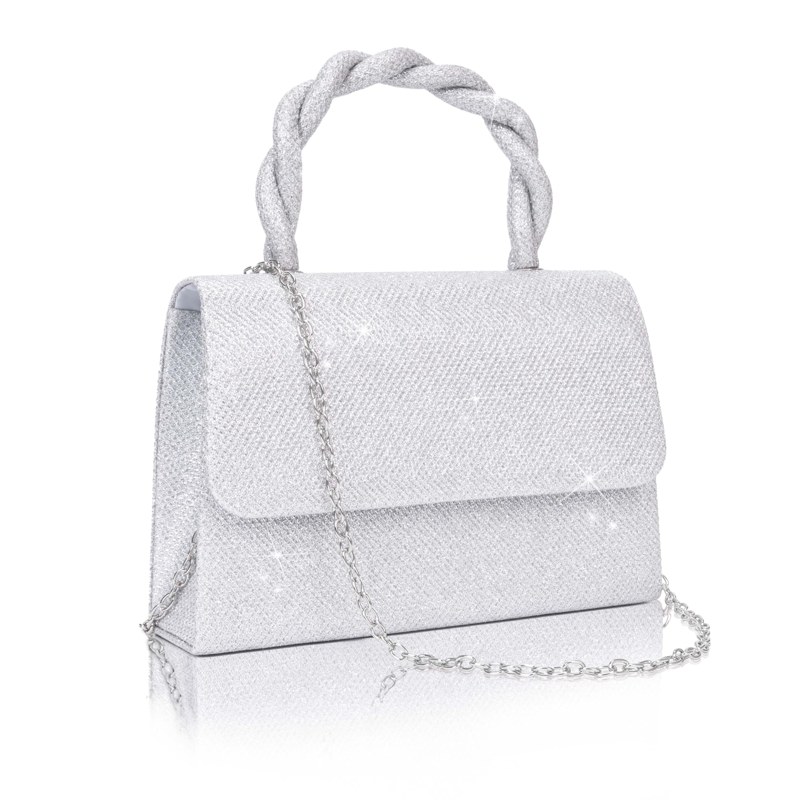 Strass Bolso De Boda Plateado Bolso Fiesta Bolso De Noche