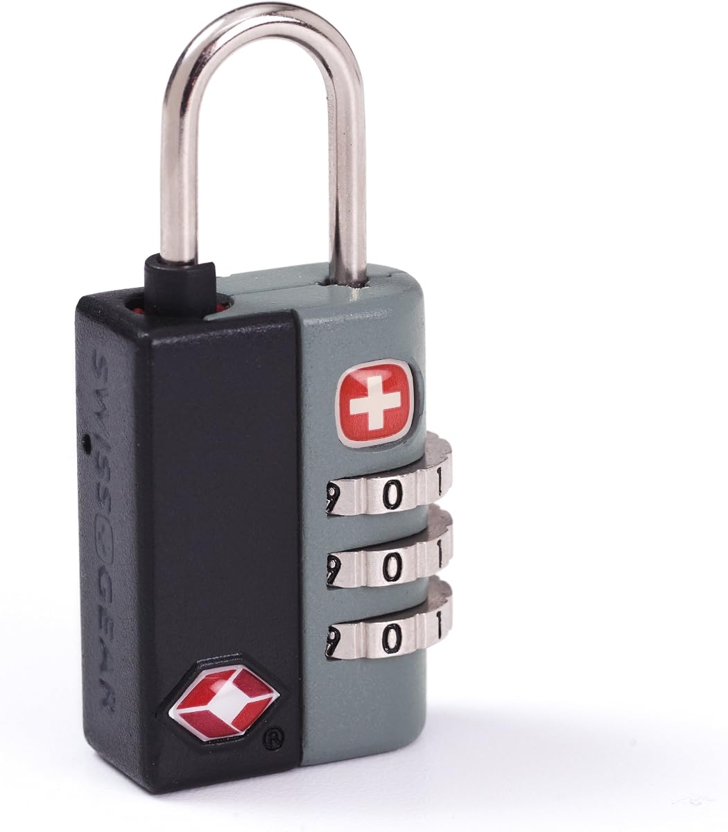 Candado de combinación para equipaje Travel Sentry aprobado por la TSA con combo reiniciable e indicador de inspección, negro, talla única