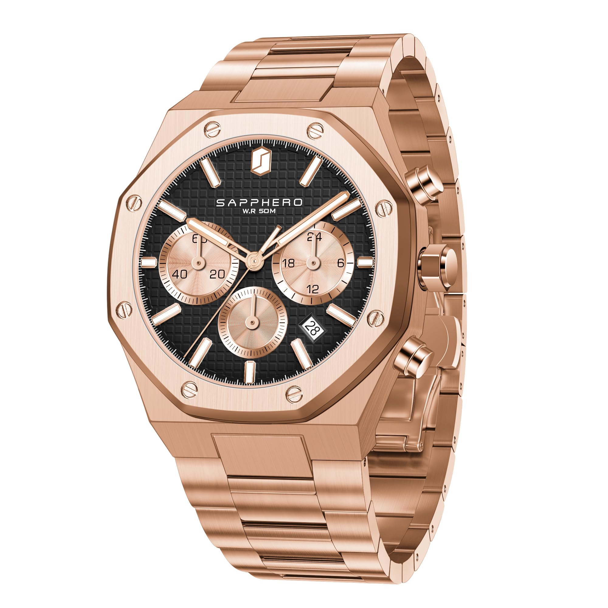 SAPPHERO Uhren Herren Uhren für Männer Luxus Herrenuhr wasserdichte Herrenarmbanduhr Business Datum Sport Zeit Mode Edelstahl
