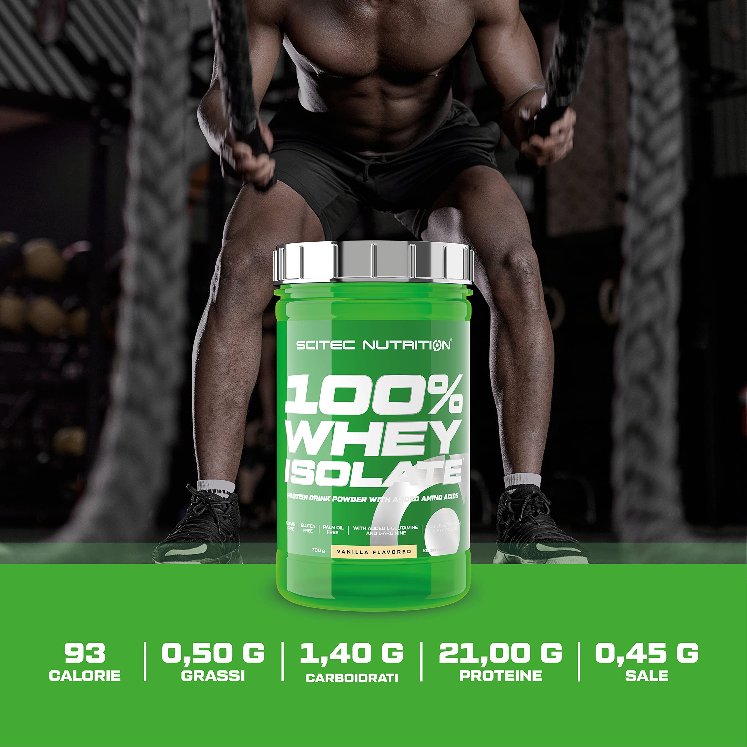 Scitec Nutrition 100% Whey Isolate - Puro potere proteico con BCAA - Glutammina e Arginina - Formula senza zucchero e senza glutine, 700 g, Cioccolato