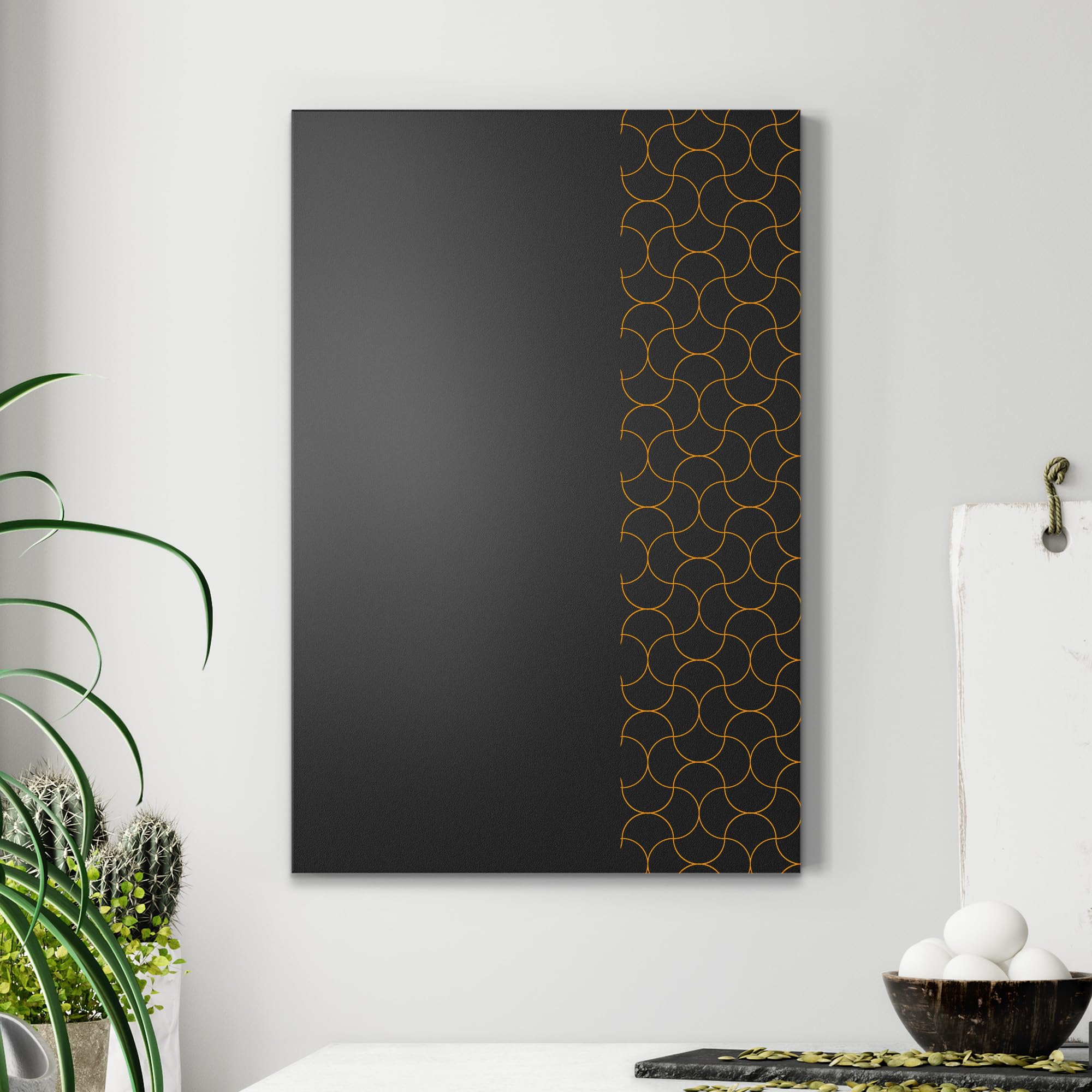 DEQORI Lavagna magnetica con stampa UV | motivo "rete geometrica" | design rettangolare 40 x 60 cm | Lavagna in metallo a gesso scrivibile – Decorazione da parete per cucina, corridoio, cameretta dei