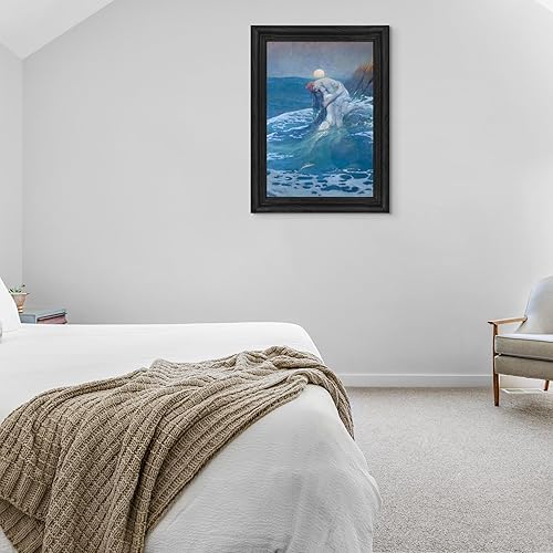 Miniatura 4 de Lienzo enmarcado para decoración de pared, diseño de sirena, obras de arte finas, lienzos de reproducción de pintura de arte  Impresión de galería