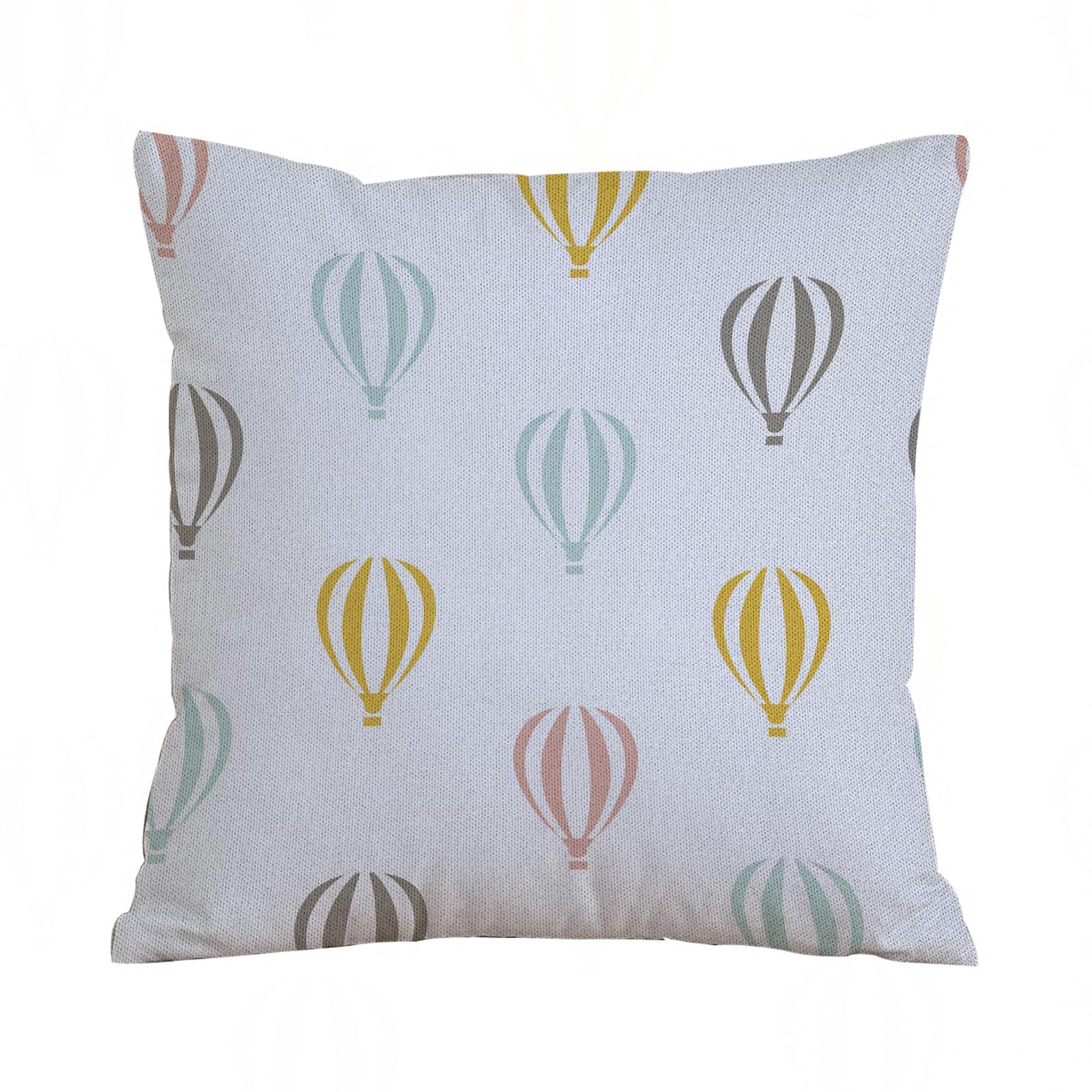 ERRTU Throw Pillow Case Pillowcase Square Printed Cushion Cover for Living Room Sofa Couch Bed Car,Vector seamless pattern decorative bright illustration of hot air balloons,16x16 in