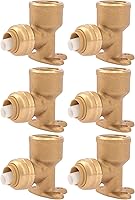 Vista 7 de SharkBite Codo de oreja de 1/2 pulgada, FNPT, paquete de 6, accesorios de plomería de latón a presión para conectar, tubo PEX, cobre, CPVC, PE-RT