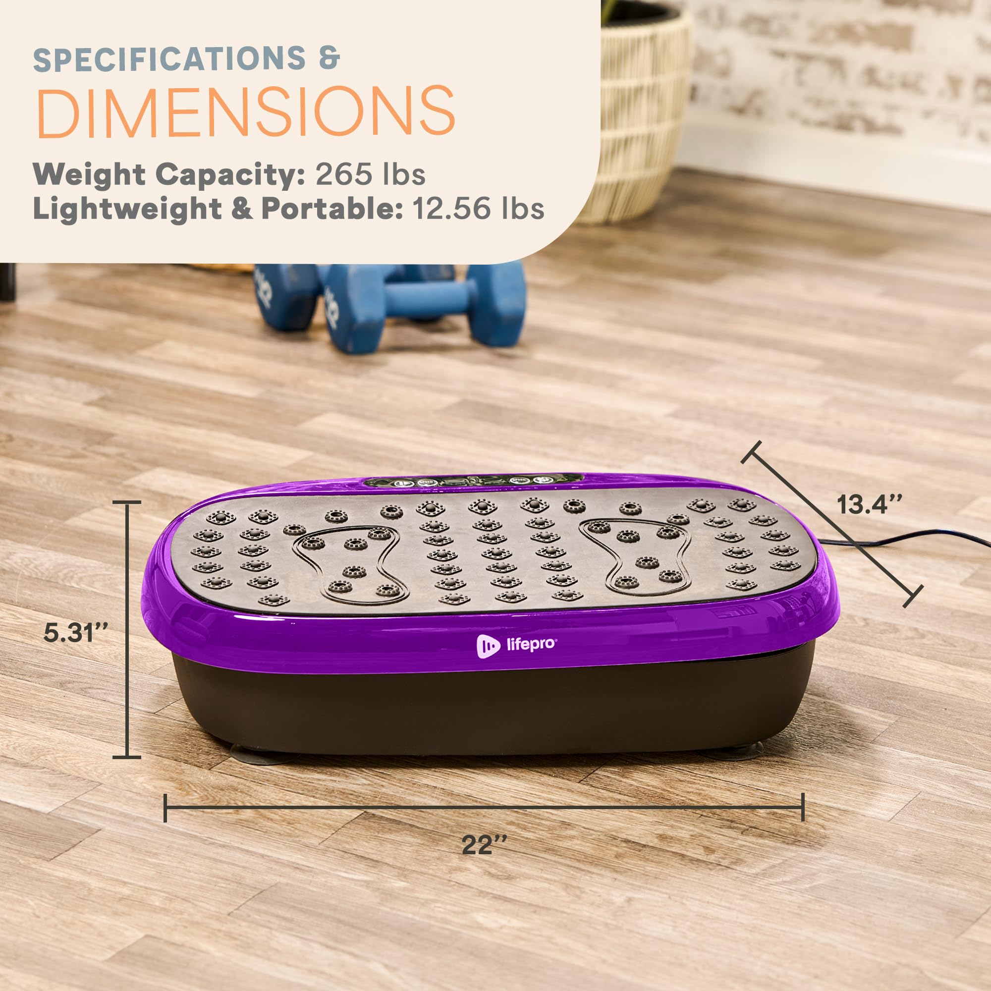 LifePro Hexaplate Lite Plateforme Vibrante pour Drainage Lymphatique avec Télécommande, Écran LED, 99 Niveaux de Vitesse, Moteur Silencieux de 200 W