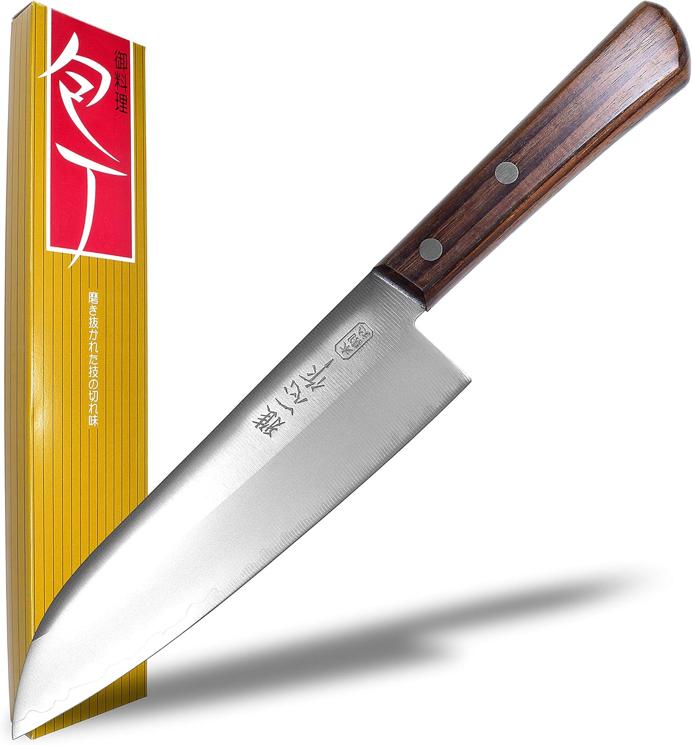 Seki Japan KANETSUGU Japanese Chef Kitchen Knife, AUS8 SUS410 Stainless Steel Gyuto Knife, Rose Wood Handle, 210 mm (8.3 in), Made in Japan