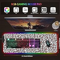 Vista 12 de Alfombrilla de mouse para juegos RGB personalizada y posavasos para café, base de goma antideslizante LED grande y brillante, alfombrilla de mouse