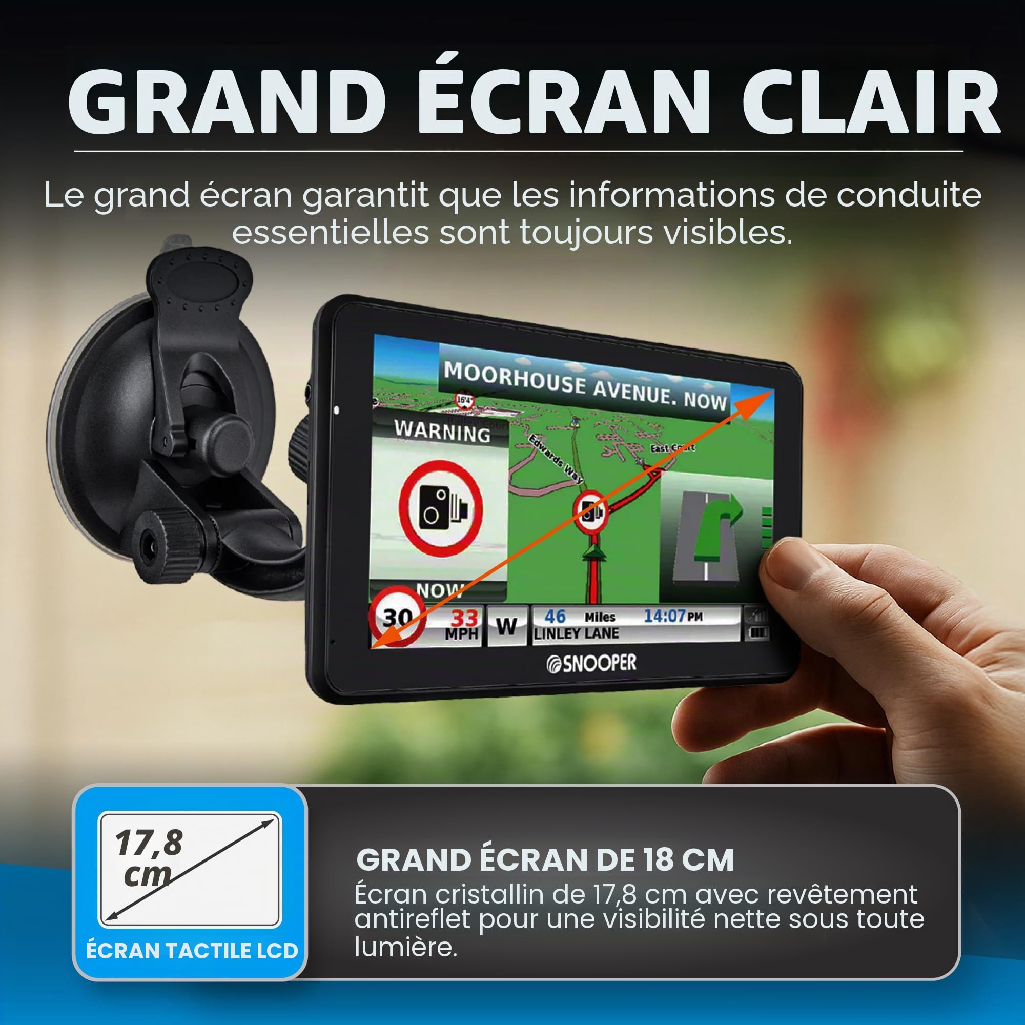 Snooper Truckmate S6900 Navigateur Satellite avec Support Magnétique Actif