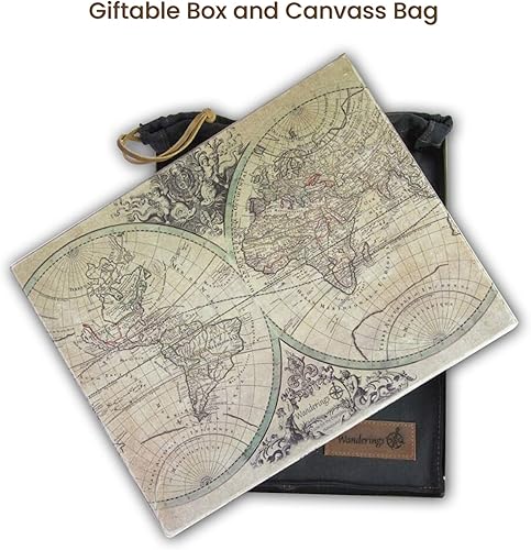 Miniatura 2 de Wanderings Cuaderno de recortes de cuero para acuarela, 10 x 12.5 pulgadas, álbum grande de cuero genuino con papel de borde cubierto hecho a mano