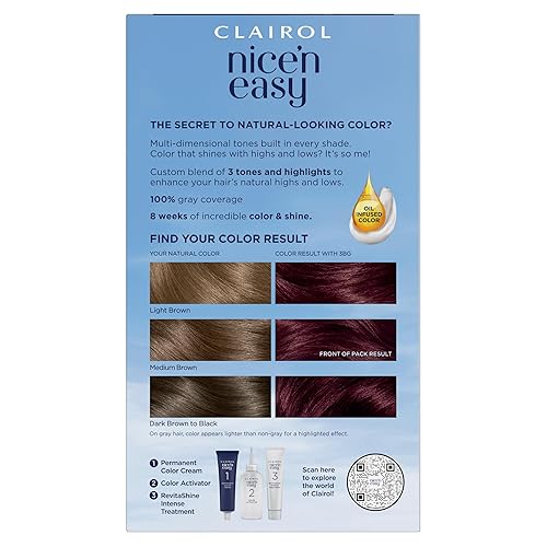 Miniatura 2 de Clairol Nice'n Easy - Tinte permanente para el cabello, color borgoña profundo 3BG, paquete de 1 unidad