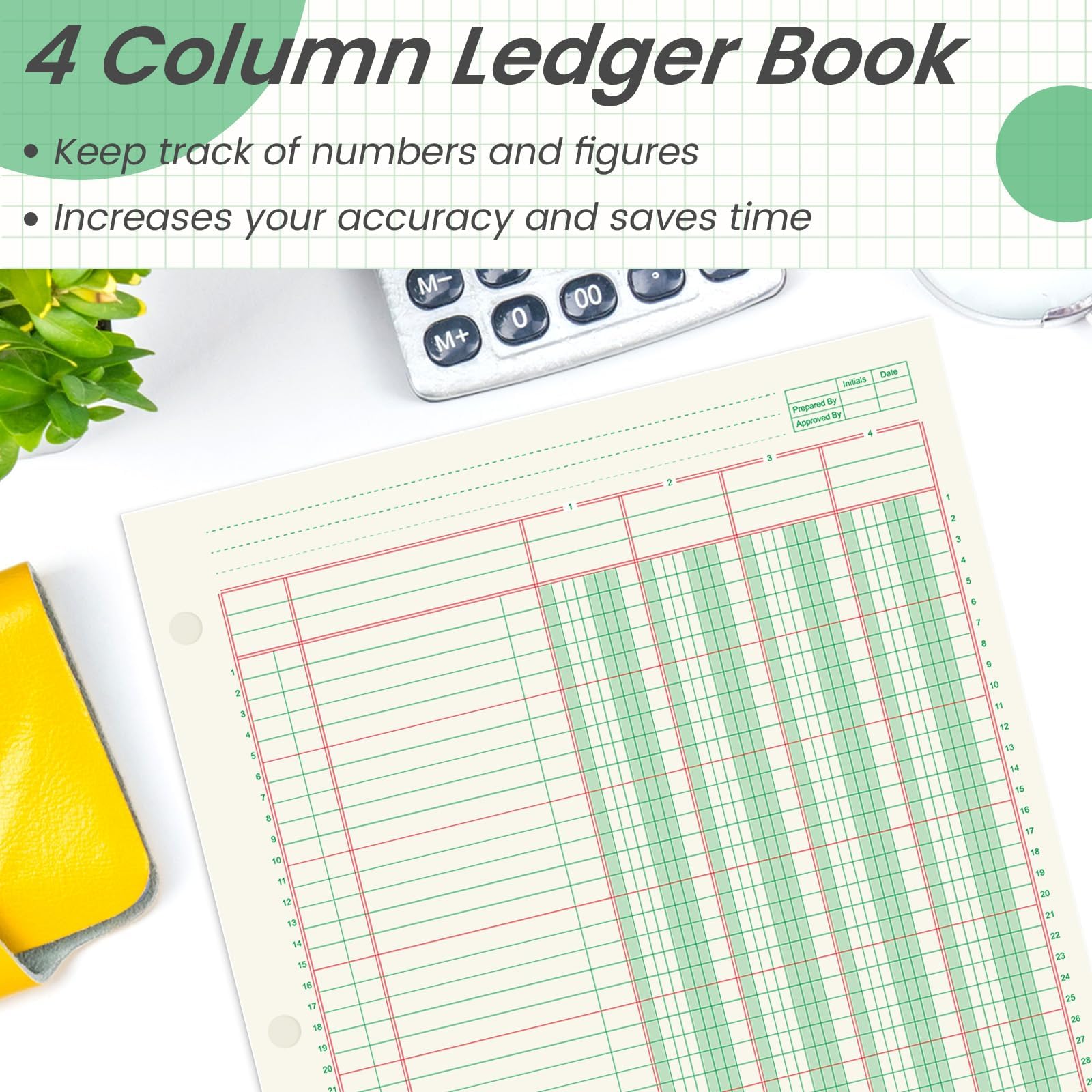 gisgfim 2 blocs de 100 hojas, bloc de análisis columnar de 3 agujeros, libro de contabilidad de 8-1/2 x 11 pulgadas, bloc de papel de contabilidad de doble página, bloc columnar para contabilidad y