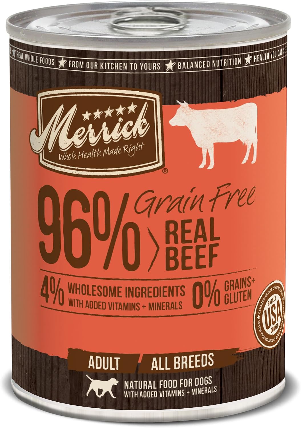Merrick Grain Free Real Texas Beef Dog Food, 13.2-Ounce Can, 12-Pack