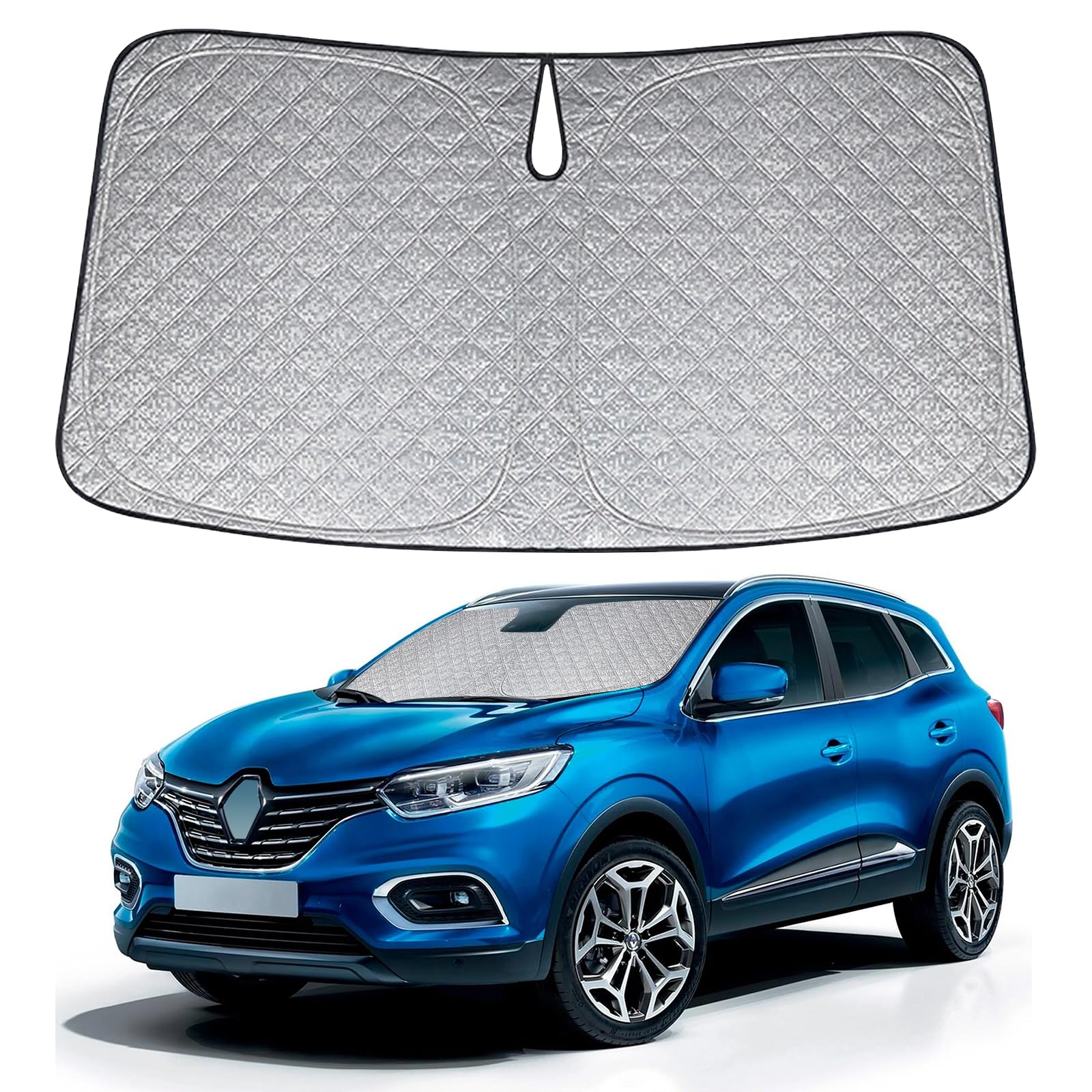 Pare-Soleil Anti-UV Pliant pour Pare-Brise Avant Compatible avec Renault Kadjar 2015-2022, Pare Soleils pour Voiture à l'intérieur Pliable Couverture, Protection Anti-poussière Réfléchissante UV