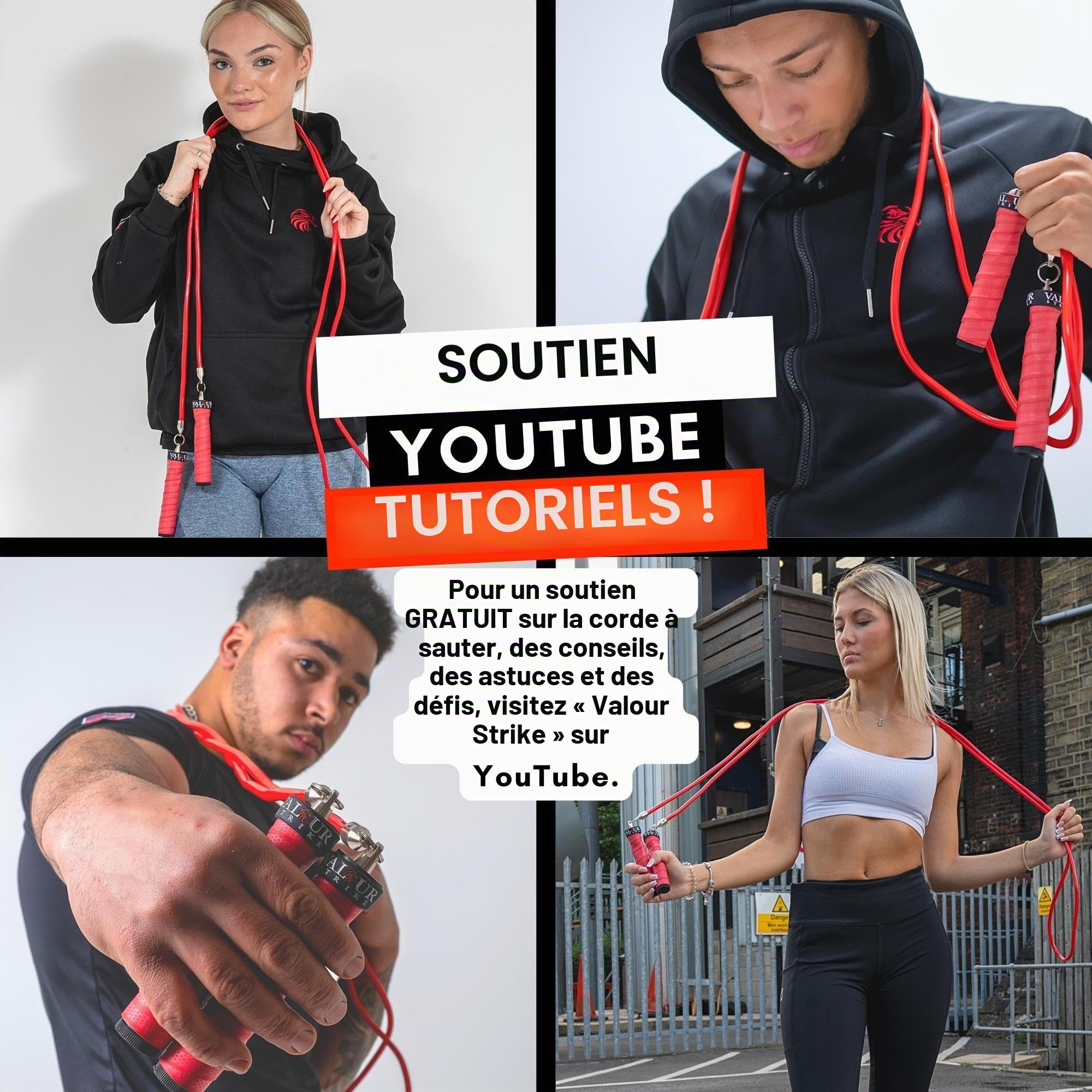 Valour Strike Corde à sauter lestée | Meilleure corde à sauter pour l'entraînement cardio et les entraînements à domicile en plein air | Corde à sauter lestée pour équipement d'exercice de fitness,