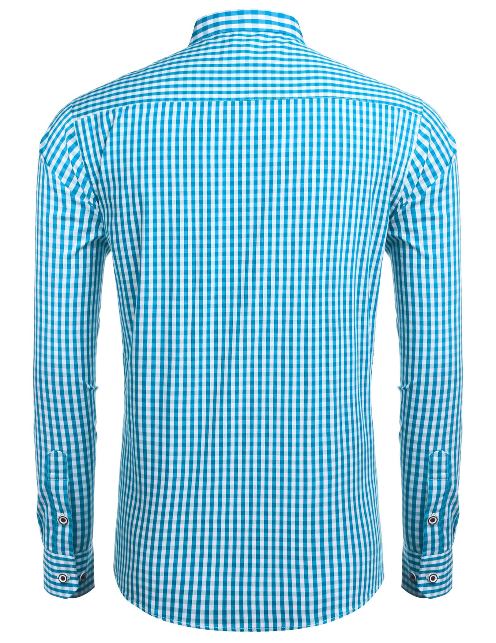 COOFANDY Trachtenhemd Herren Kariertes Hemd Langarm Slim Fit Freizeit Oktoberfest Karohemd für Männer