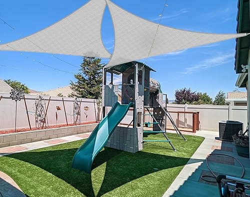 Coarbor Toldo tipo vela de 8 x 8 x 8 pies, para exteriores, resistente, triangular, pantalla de tela para patio, jardín, terraza, pérgola, toldo