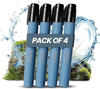 Filtro de Agua Portátil Outdoor - Elimina 99,9999% Bacterias y Virus - Ligero y Compacto para Acampada, Senderismo, Survival - Filtro Alto Rendimiento para Agua Potable Limpia(bleu*4)
