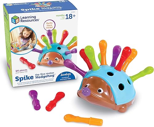 Learning Resources - Juguete sensorial para practicar las habilidades motrices finas Spike The Fine Motor Hedgehog para niños de más de 18 meses