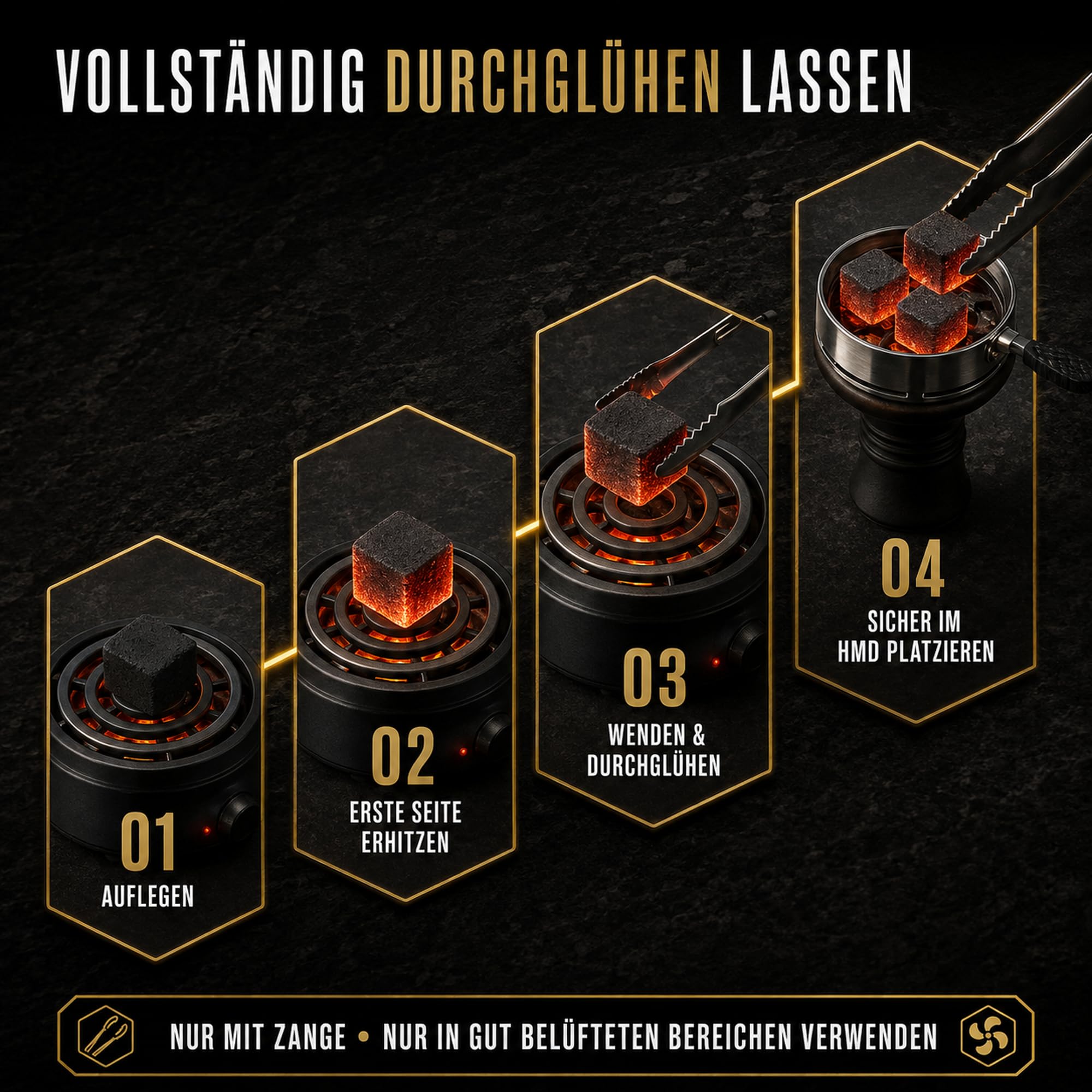 Shisha Kohle 20kg Kokosnuss Naturkohle 26mm für Shisha & Grill