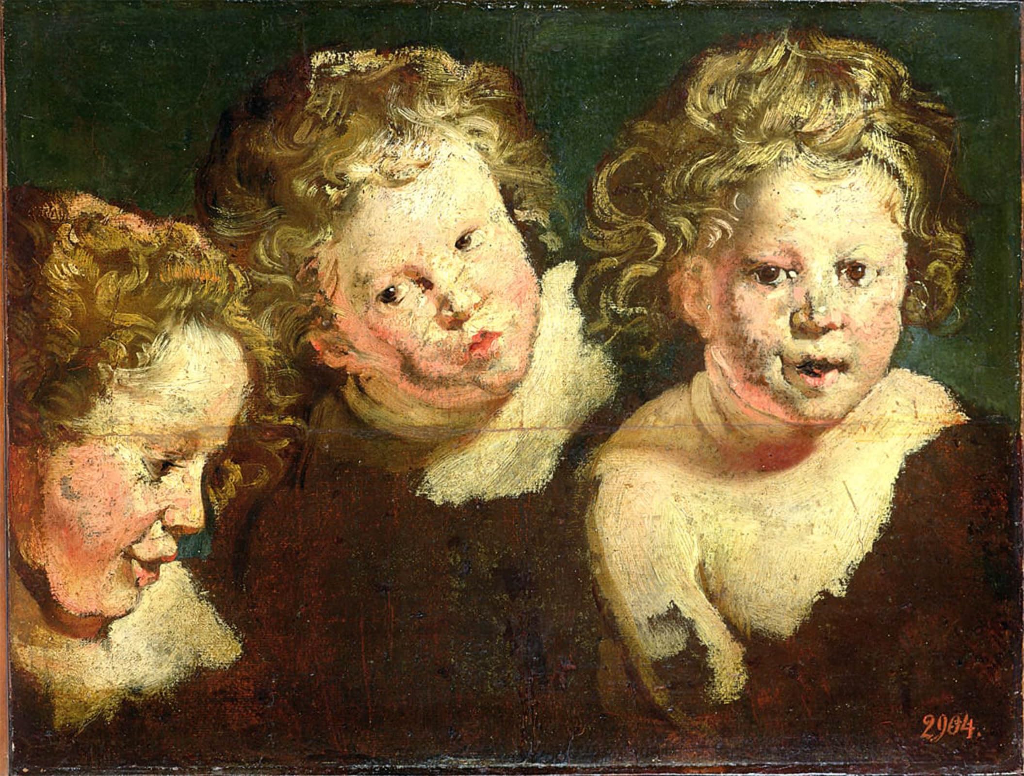 ARTXLXXBN Famous Prints Artwork Pictures Poster Painting Art Three Childrens Heads by Jacob Jordaens Artwork Landscape Pictures for Home Decor 60x90cm