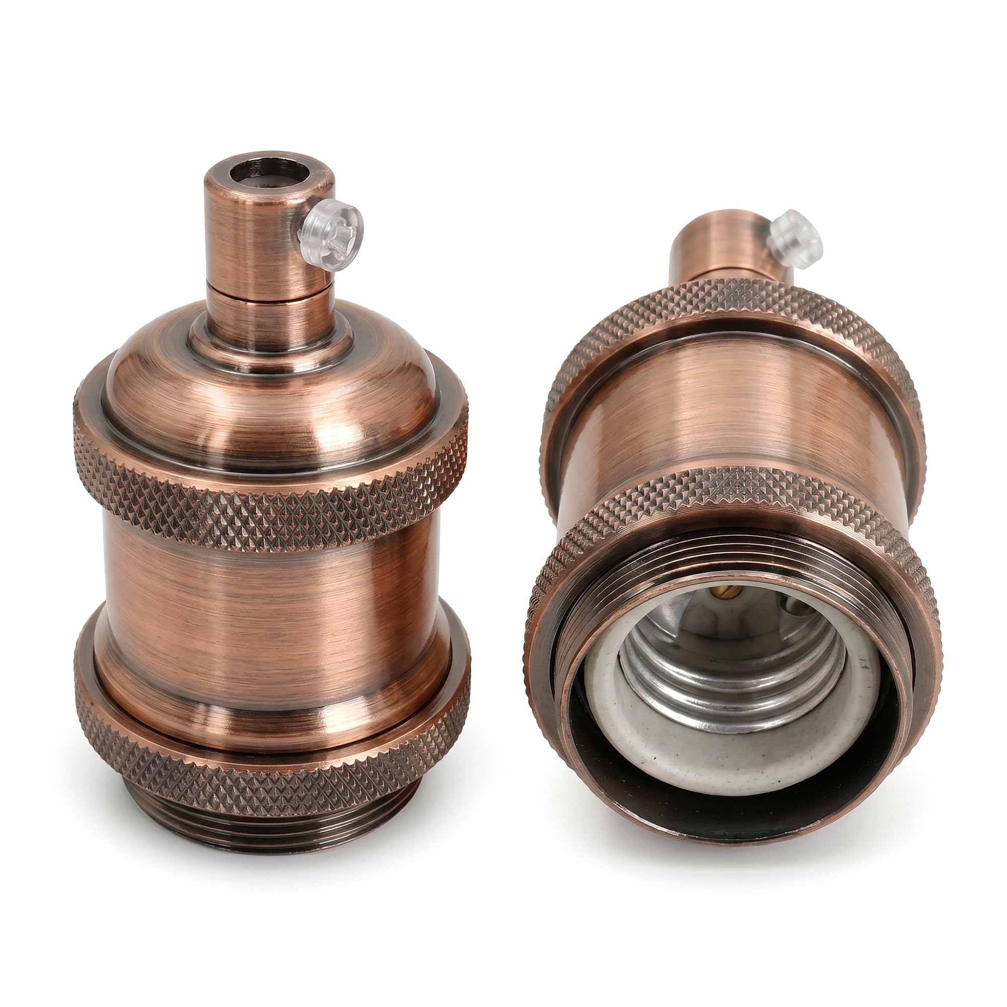 Vintage Copper Bottle Lamp Holder E27 Pendant Light Socket – Industrial DC Voltage Ceiling Bulb Base for Café, Bar, Restaurant Home Decor
