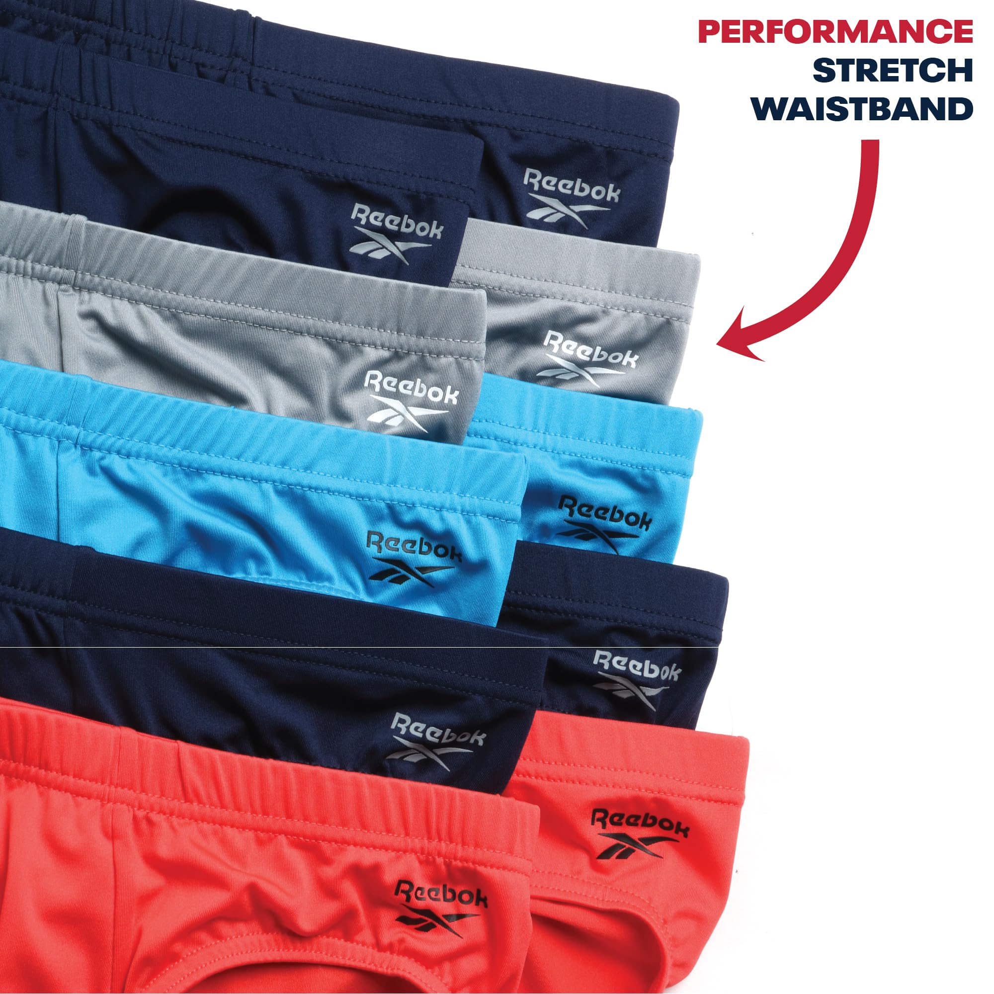 Reebok Herren Unterwäsche - Low Rise Slip mit Konturbeutel (10er Pack)