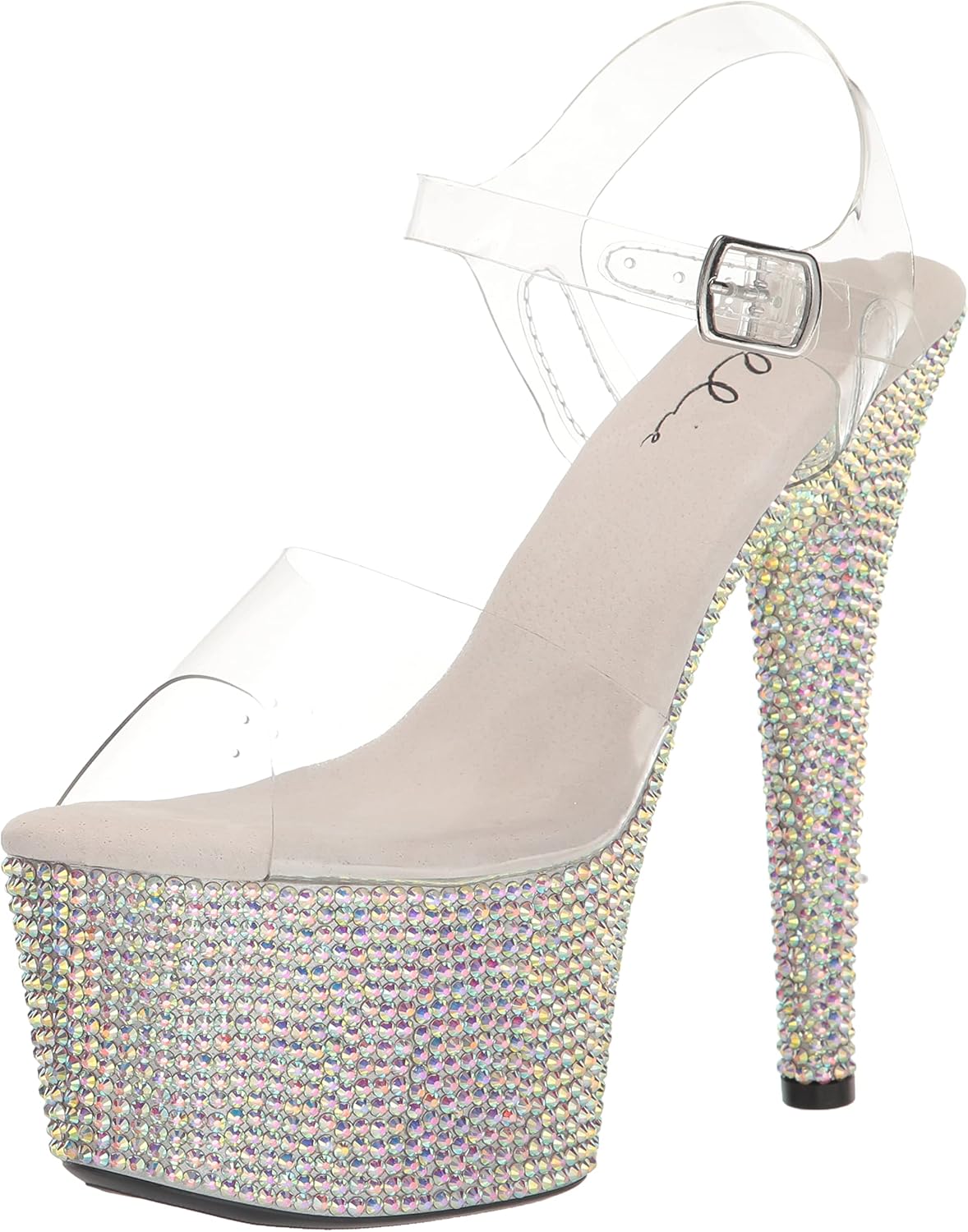 Ellie Shoes Women's 709-ZIAMOND Heeled Sandal, Silver, 9