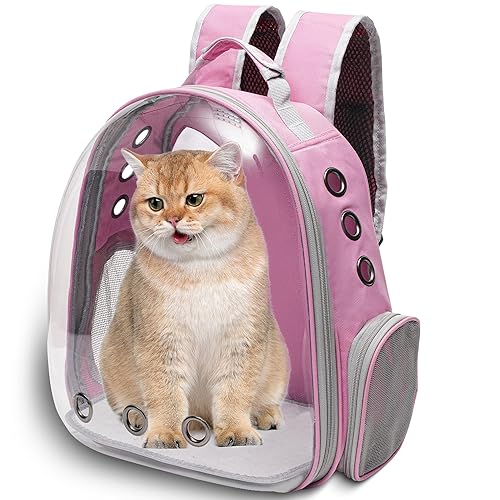 Vivicreate Large Cat Backpack Carrier for Travel and Hiking Transparent