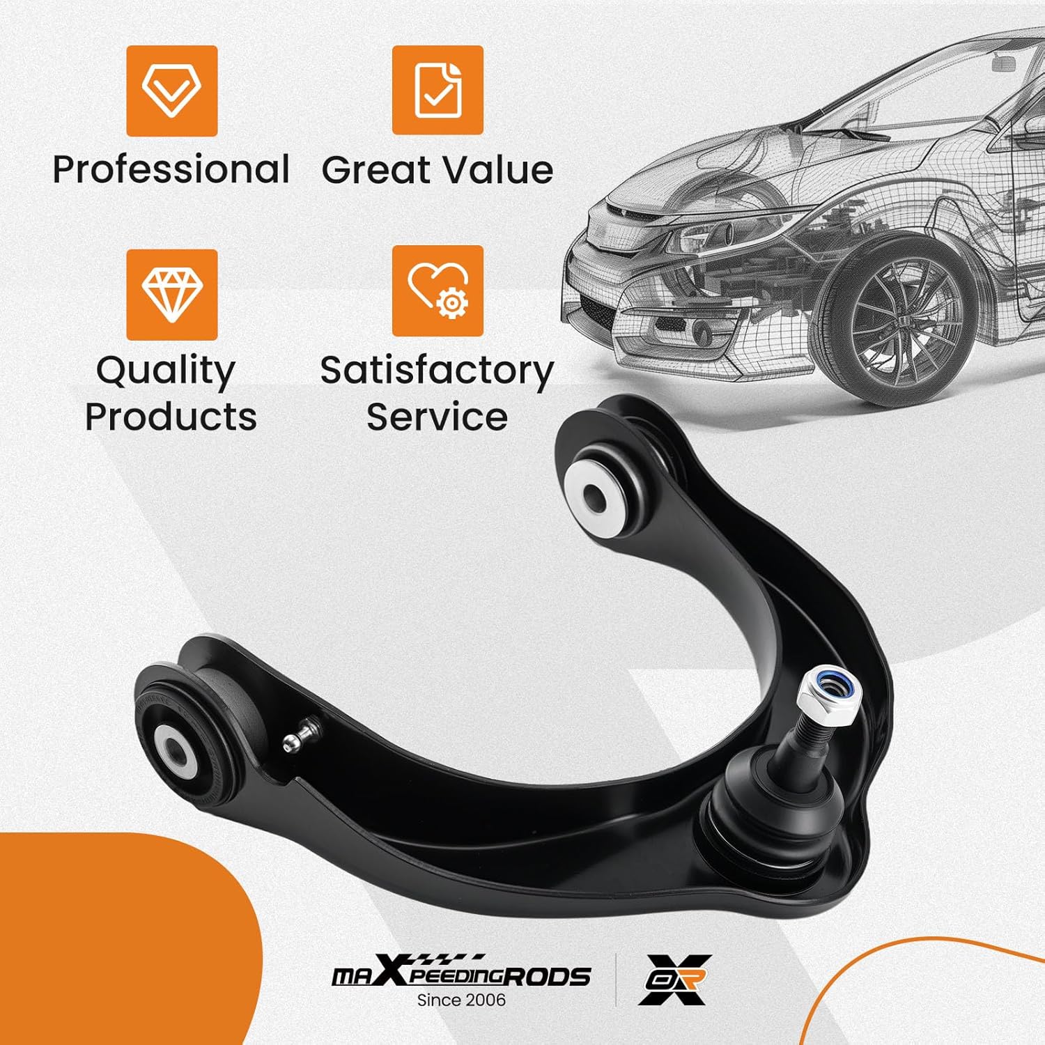 maXpeedingrods Front Right Upper Control Arm for Jeep Grand Cherokee Dodge Durango 2011-2019, RK621607 Suspension Upper Control Arm w/Ball Joint Assembly
