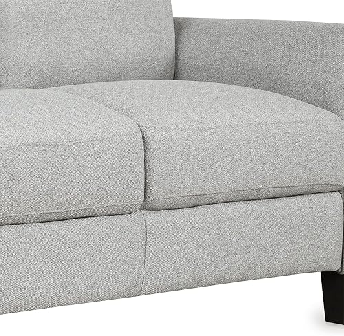 Miniatura 9 de P PURLOVE Juego de sofá de tela de lino de 2 piezas, juego de muebles de sala de estar, 1 sofá de dos plazas tapizado y 1 sofá de tres asientos para