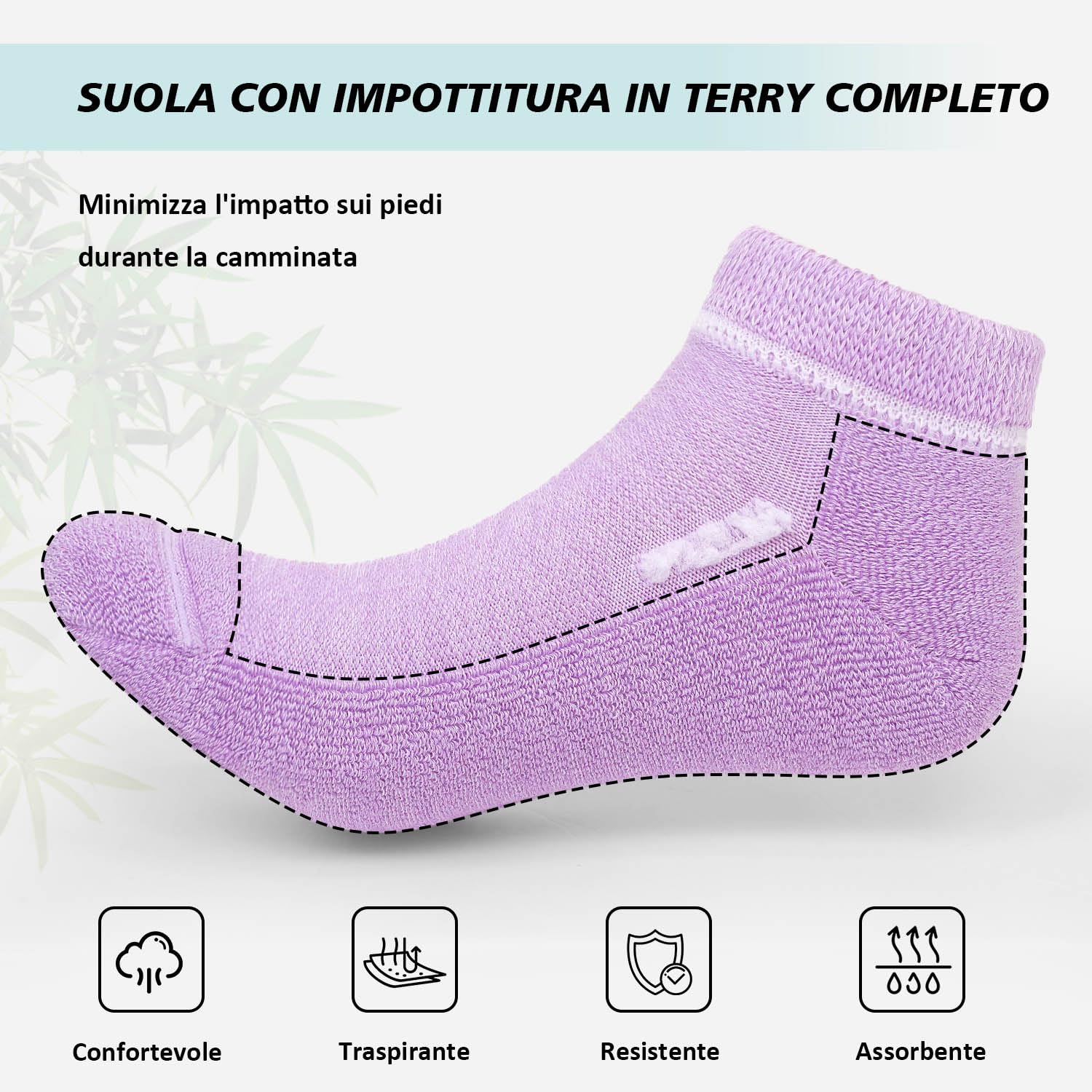 Calzini Senza Elastico Bambù: Calze per Diabetici Uomo Donna Corti Senza Cuciture Extra Larghi Comodi Foderato in Spugna per Caviglie Piedi Gonfi Gravidanza e Circolazione Gravidanza