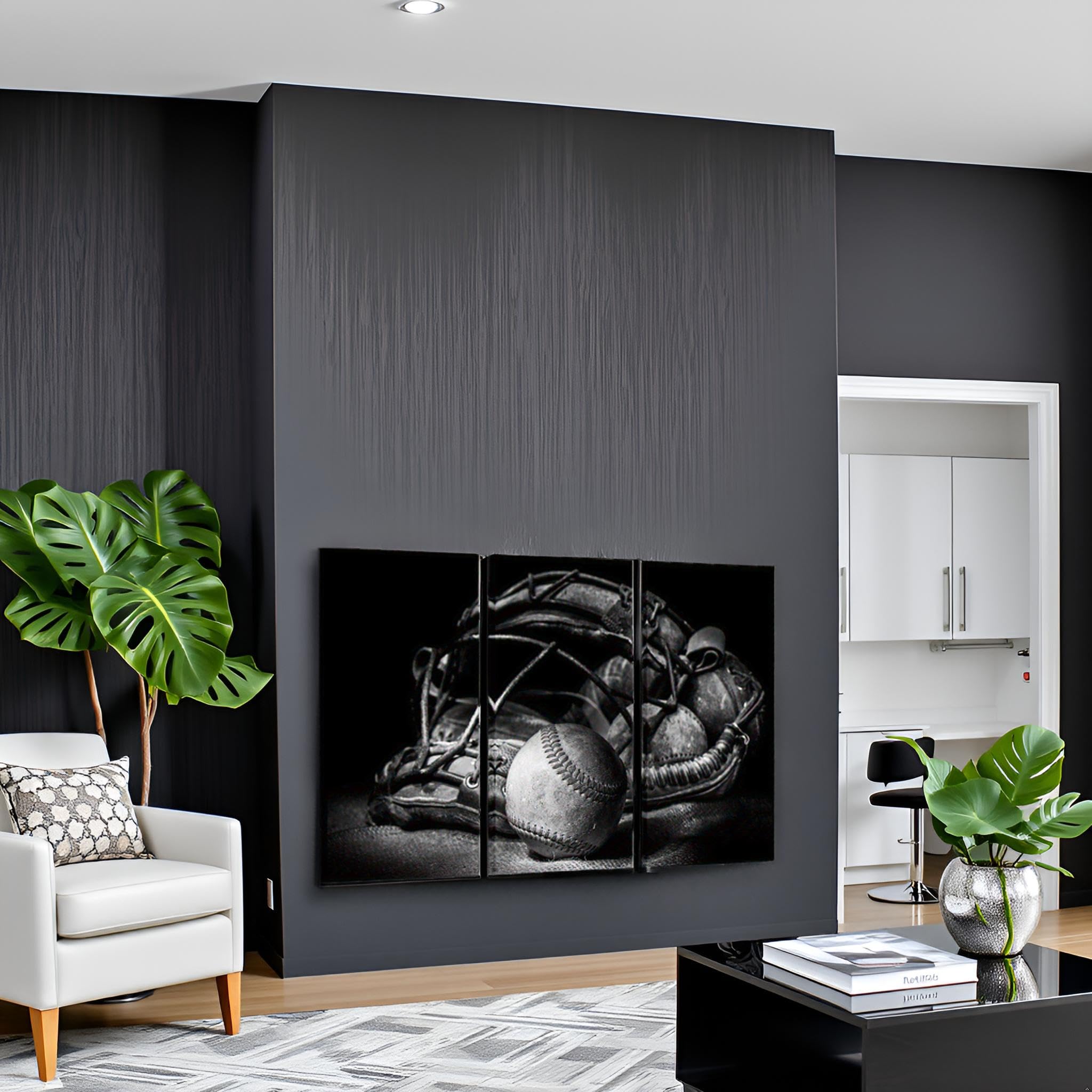 Essentiels du Baseball Poster | Art mural de baseball en noir et blanc | Poster Store France