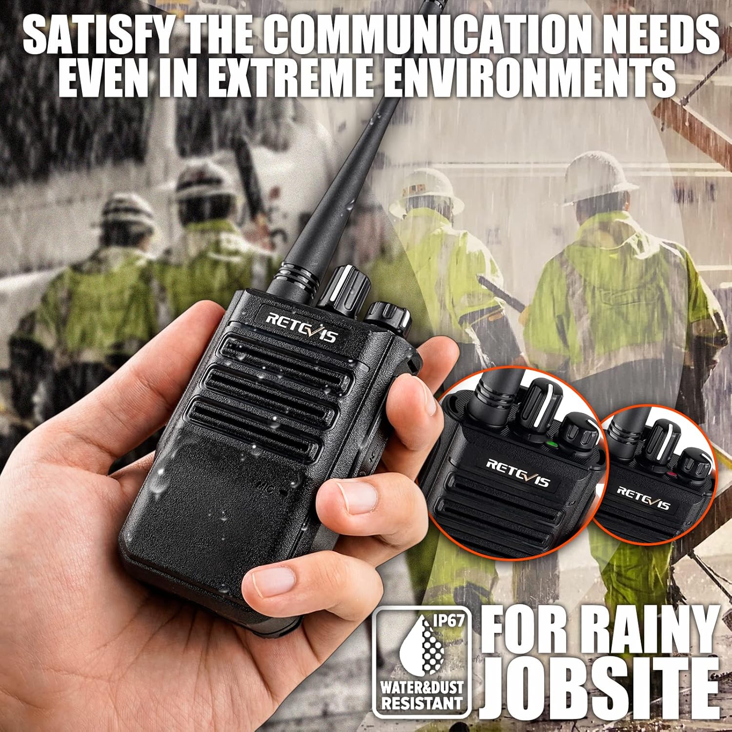 Retevis RB646 i regnfulde omgivelser