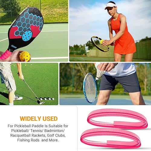 Miniatura 7 de Paquete de 2 cintas de agarre de paleta de pickleball con cresta elevada, envoltura de repuesto para absorción de sudor y antideslizante, accesorios
