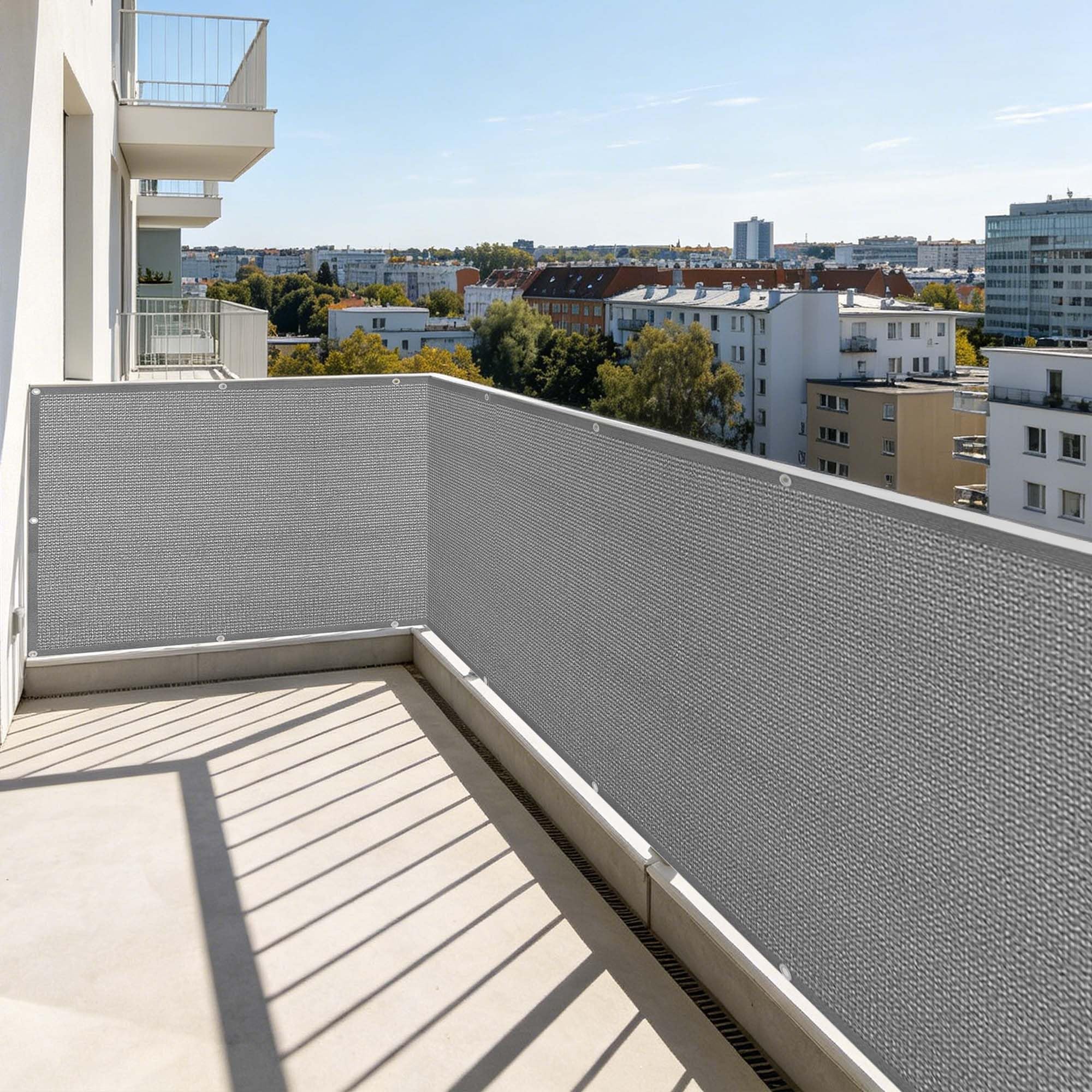 Voile ombrage 2.9x3.2 m gris clair pour pergola et terrasse ventilée