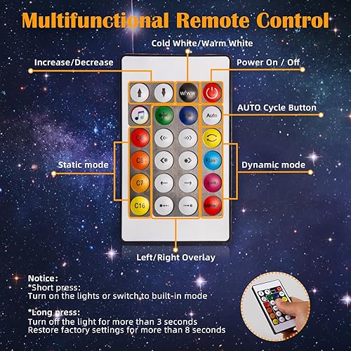 Miniatura 3 de Decoración para árbol de Navidad, luz de estrella morava, aplicación LED Bluetooth y control remoto RGB, luces de estrella con sincronización de