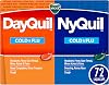 Vicks DayQuil & NyQuil Co-Pack, Cold & Flu Medicine, Powerful Multi-Symptom Daytime & Nighttime Relief for Headache, Fever, Sore Throat, Minor Aches & Pains, Cough, 72ct