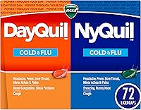 Vicks DayQuil & NyQuil LiquiCaps Combo Pack, 72ct - Multi-Symptom Cold & Flu Relief Day & Night Non-Drowsy