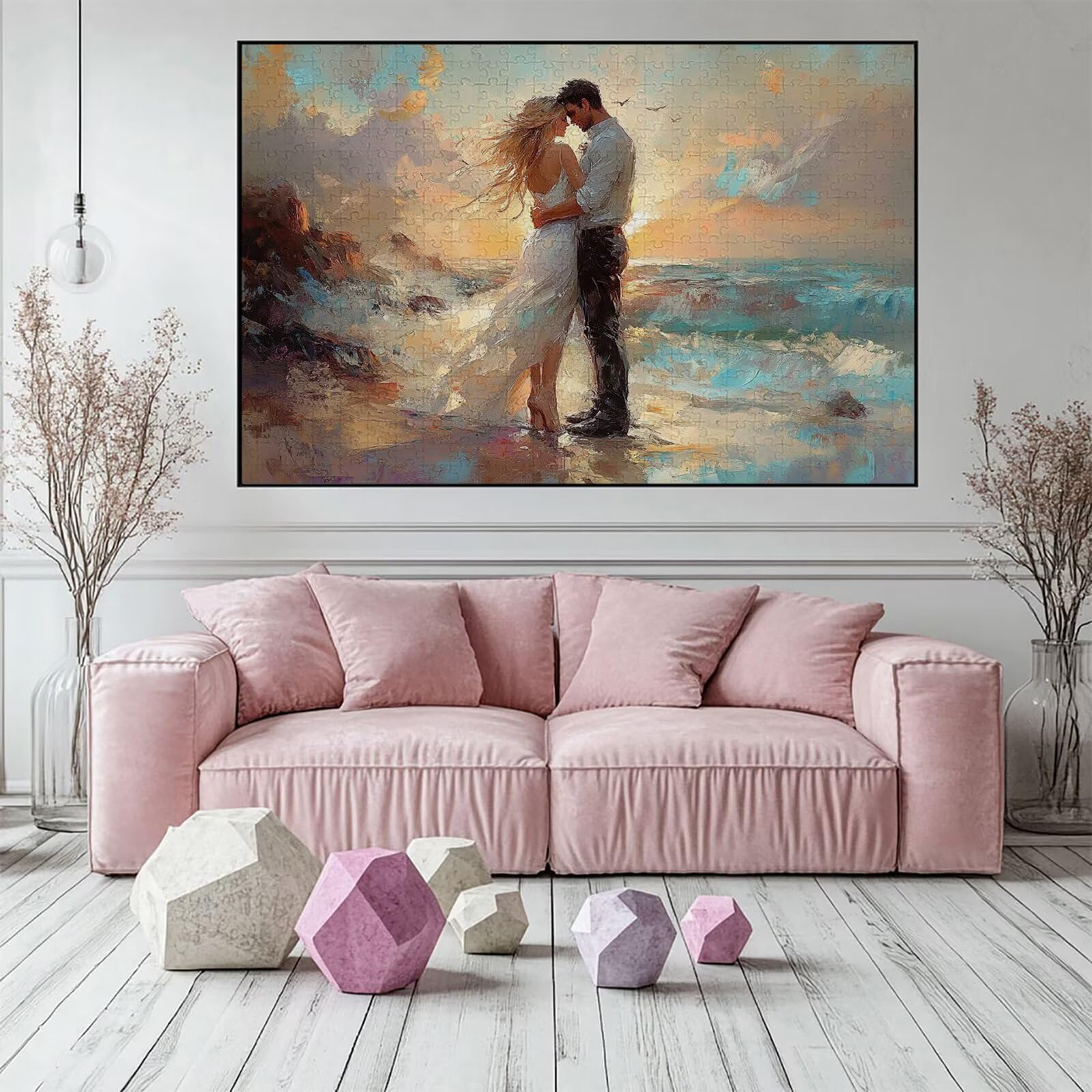 Puzzle 5000 Pezzi Spiaggia Puzzle Adulti Sfida Impossibili Jigsaws Coppia Classica 3D Art Jigsaws per Divertimento Adulti e Bambina, Gioco Familiare, Festa Aziendale, Regali Donne 156x105cm C-156
