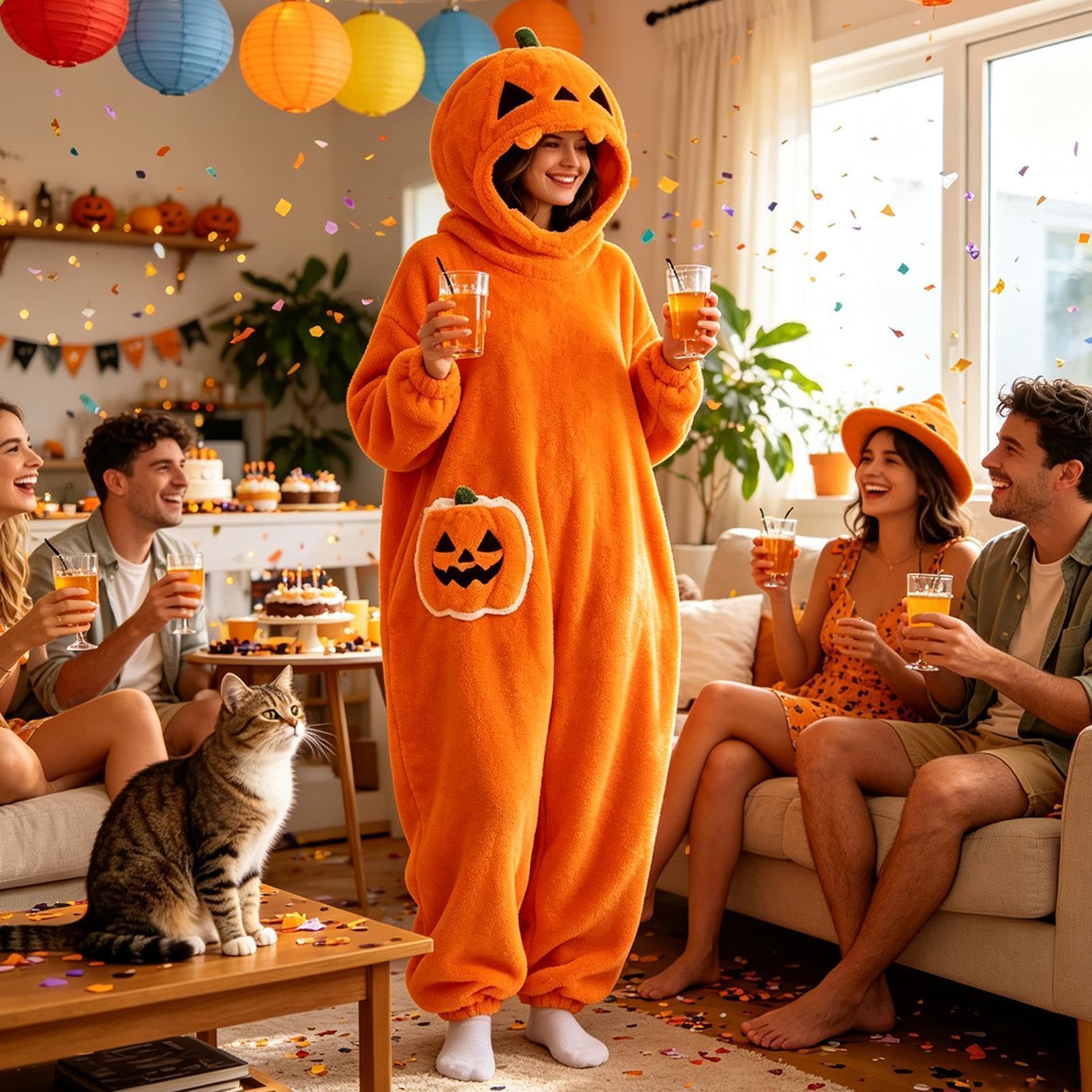 Generico Costume Halloween Pigiama Morbido e Confortevole Indossabile | Coperta Con Cappuccio A Per Casa Scuola Vacanza Festa Di Halloween Festival Autunno Falò Foto E Occasioni Speciali