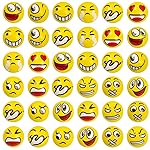LovesTown Mini Stress Balls, 36PCS 2Inch Smiley Face Squeeze Balls Yellow Funny Foam Stress Relief Toys for School Carnival Reward Student Prizes